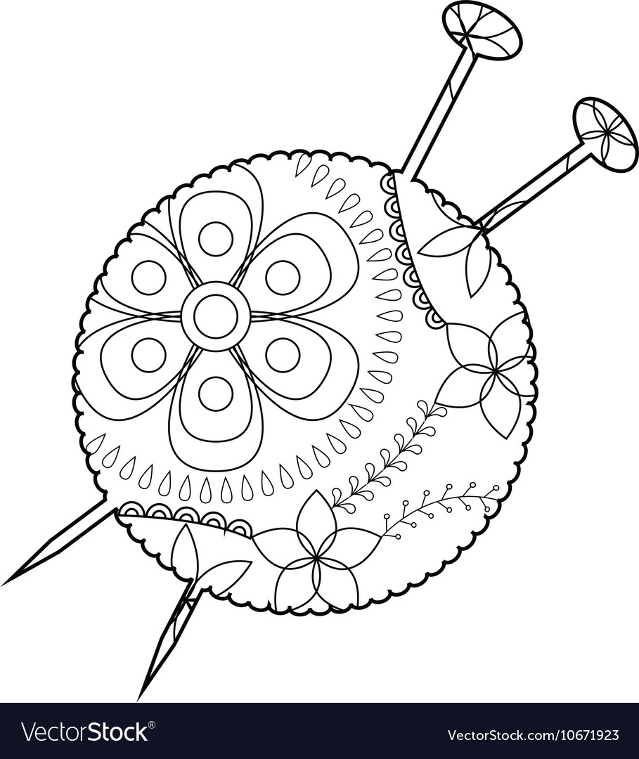 Coloring yarn ball royalty free vector image