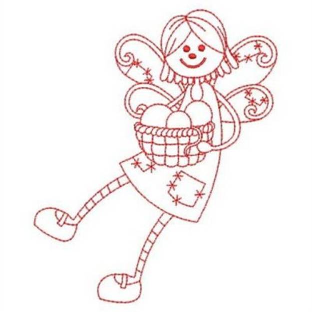 Redwork yarn fairy machine embroidery design embroidery library at