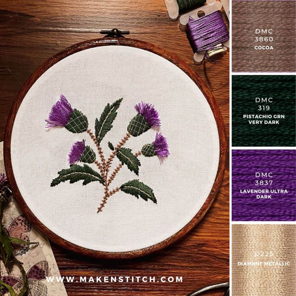 Thistle needlework free pattern