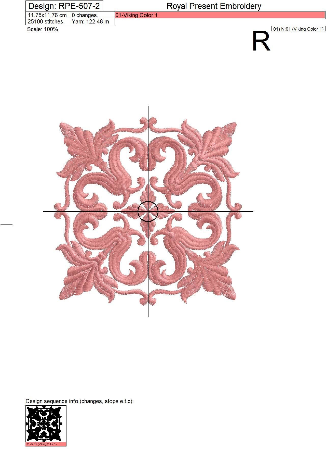 Cushion quilt machine embroidery design