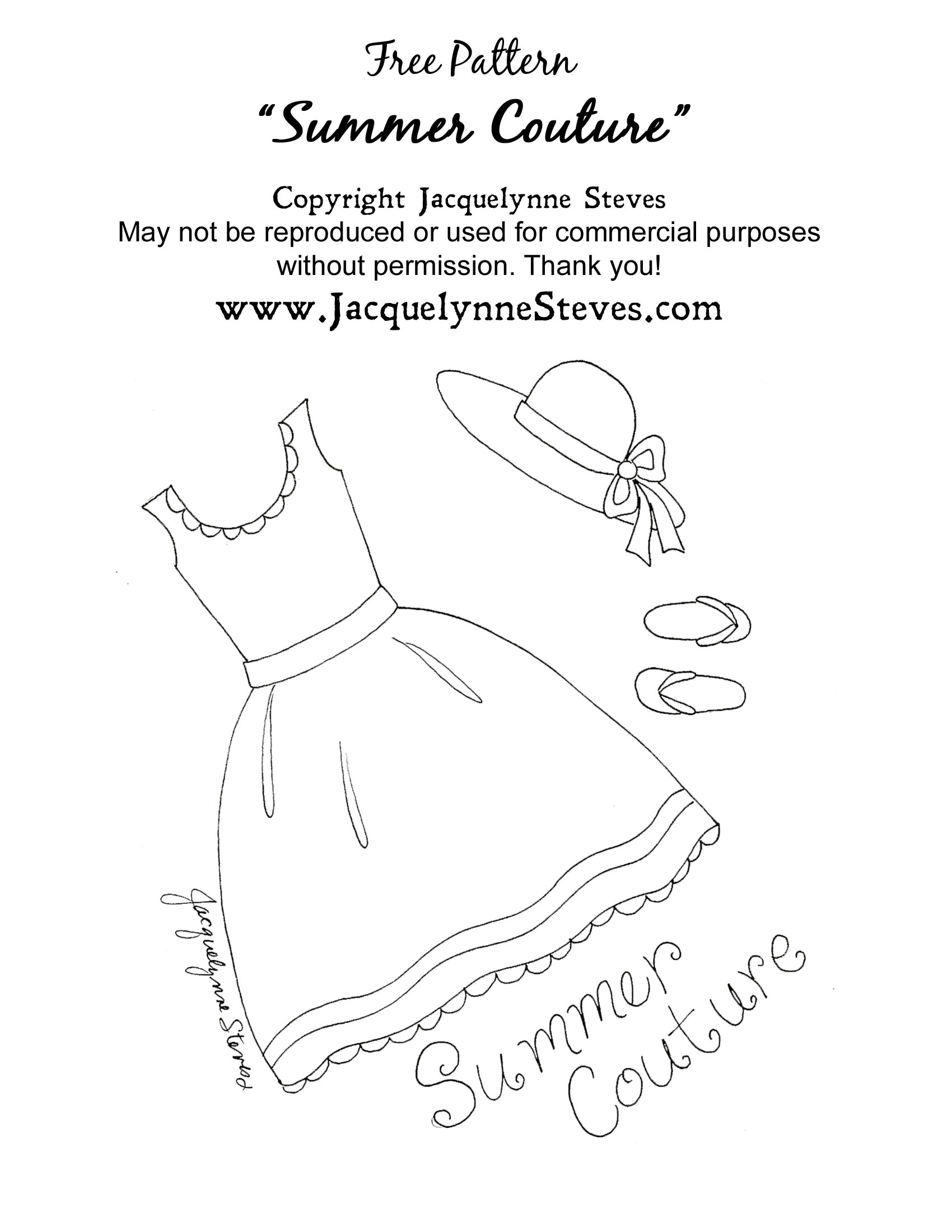 Free summer couture embroidery pattern