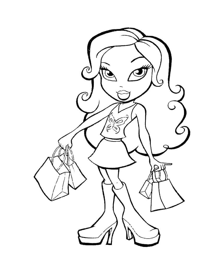 Online coloring pages bratz coloring doll of bratz bratz