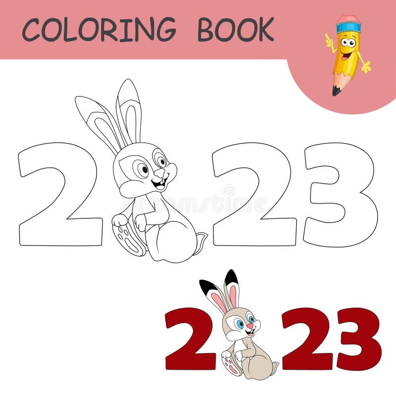 Chinese year rabbit coloring page stock illustrations â chinese year rabbit coloring page stock illustrations vectors clipart