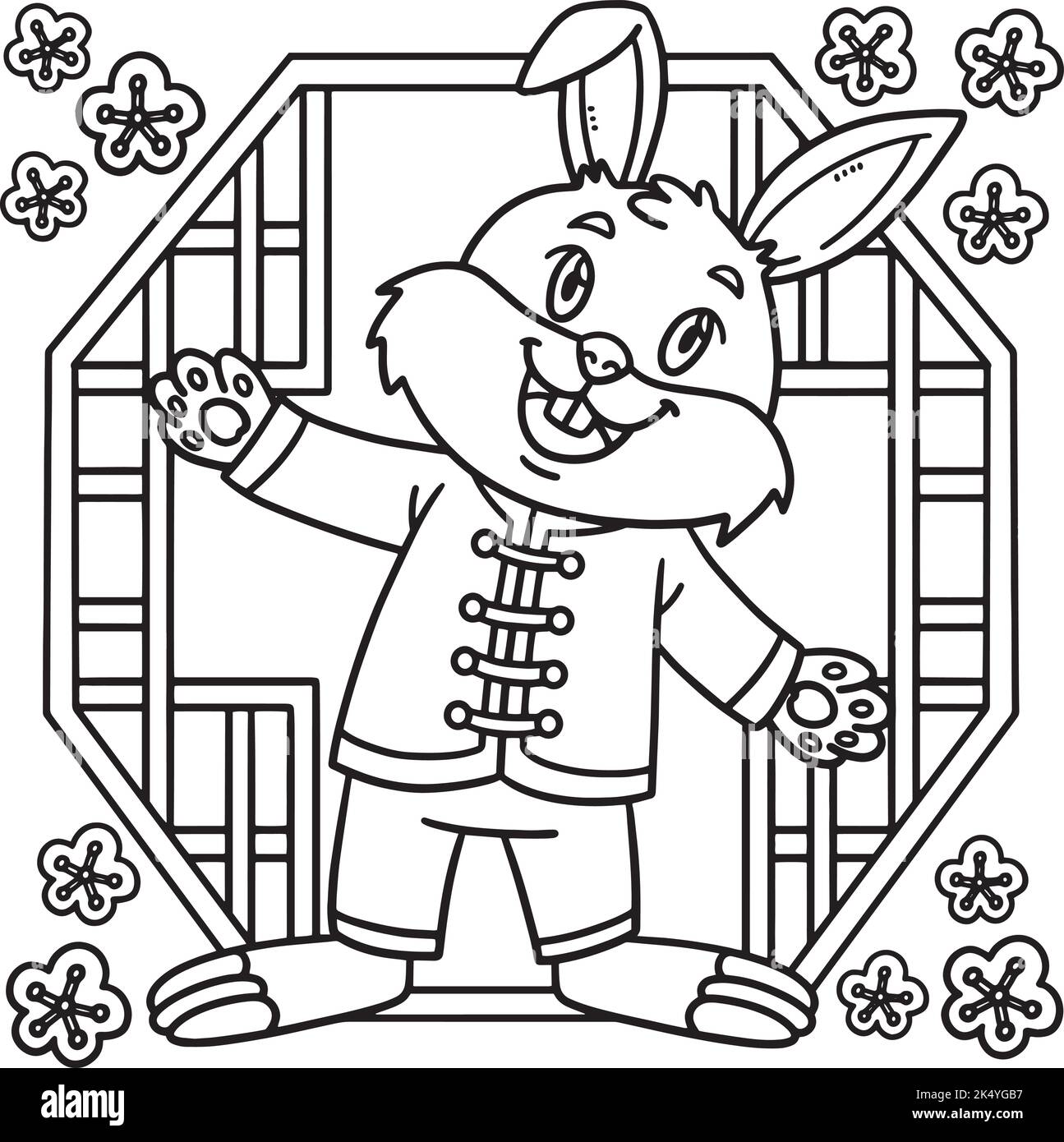 Year of the rabbit black and white stock photos images