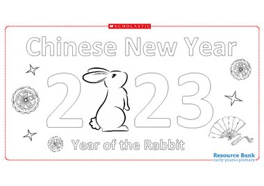 Year of the rabbit louring sheet â early years teaching resource