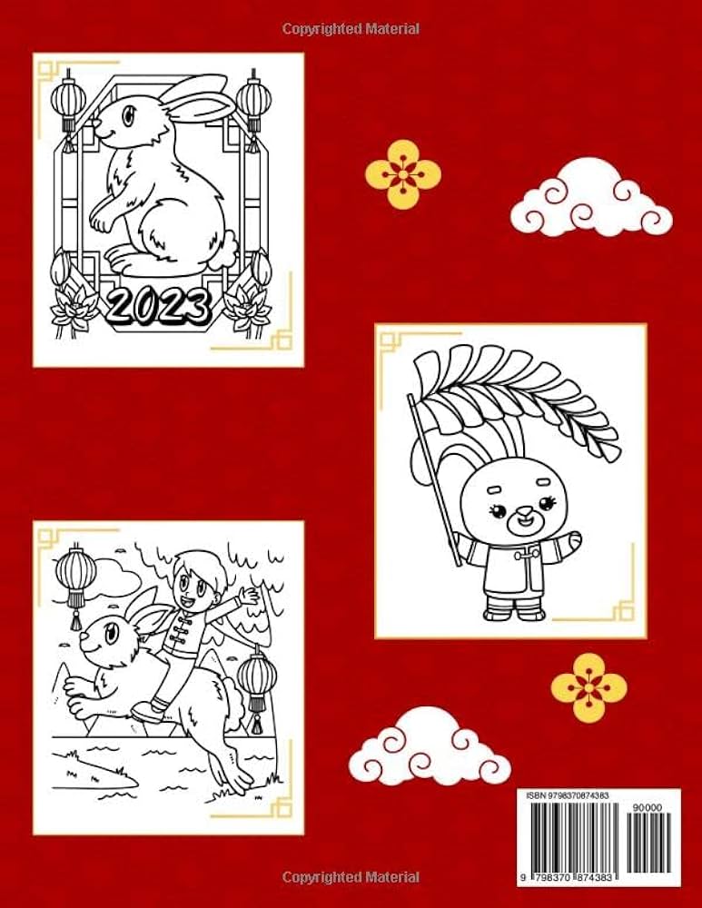 Year of the rabbit chinese new year coloring book for kids celebrate the year of the rabbit with beautiful illustrations and coloring pages for kids of all ages chinese zodiac