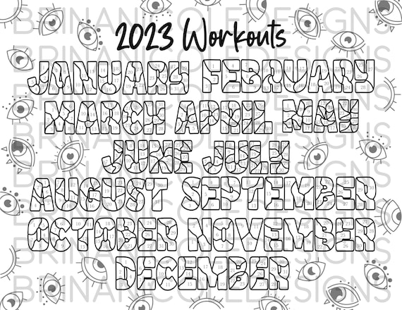 Coloring workout calendar evil eye download now