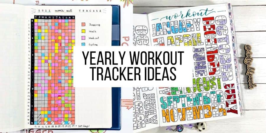 Yearly workout trackers for your bullet journal masha plans