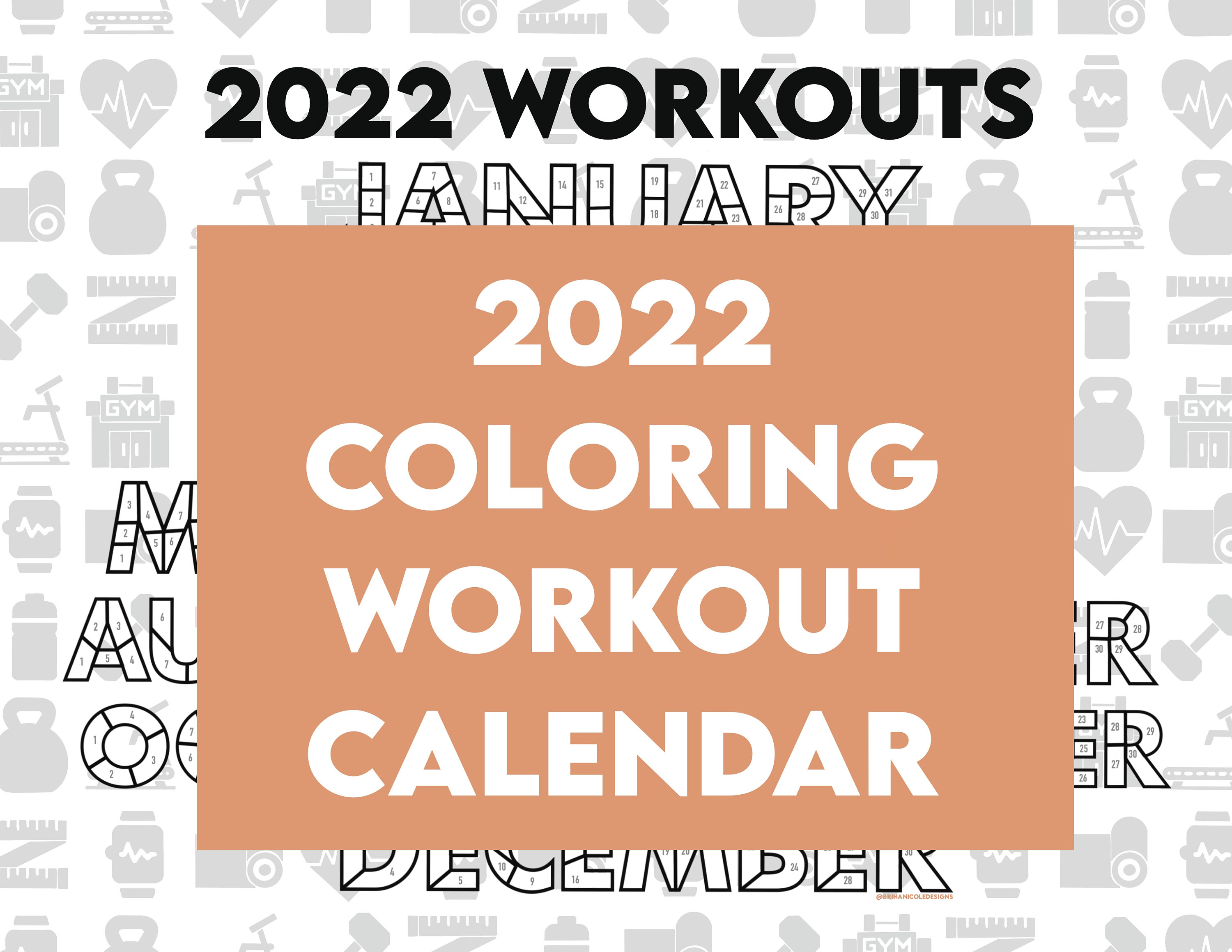 Coloring workout calendar