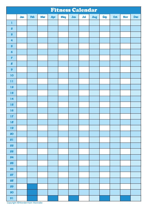 Free workout calendar templates to plan your exercise habit