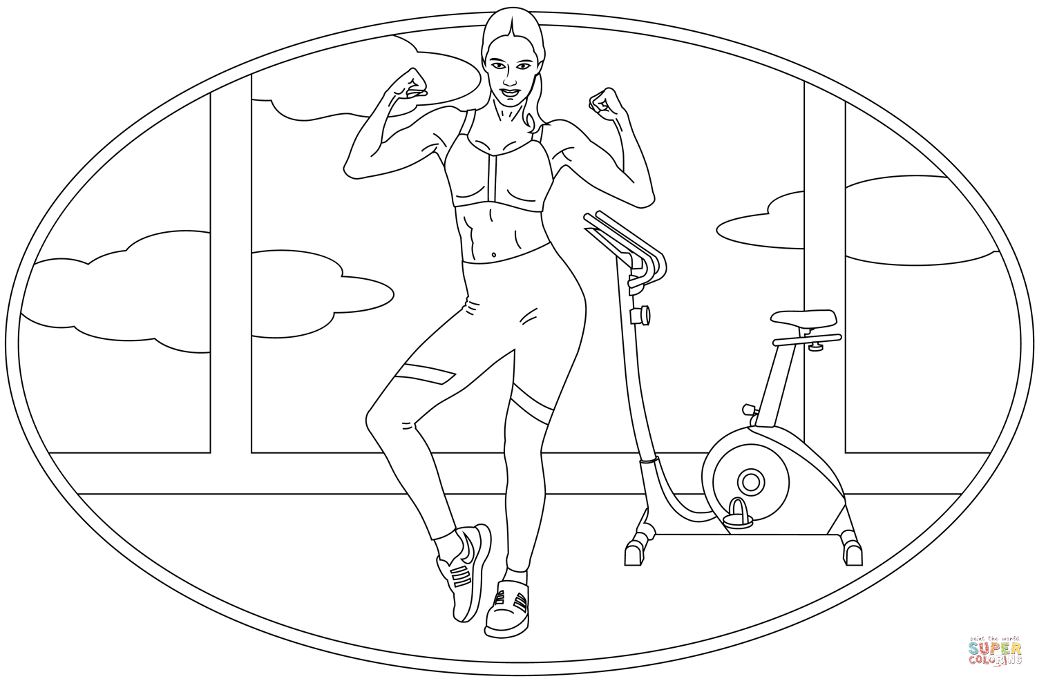 Fitness coloring page free printable coloring pages