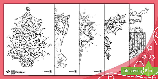 Christmas themed mindfulness coloring sheets teacher