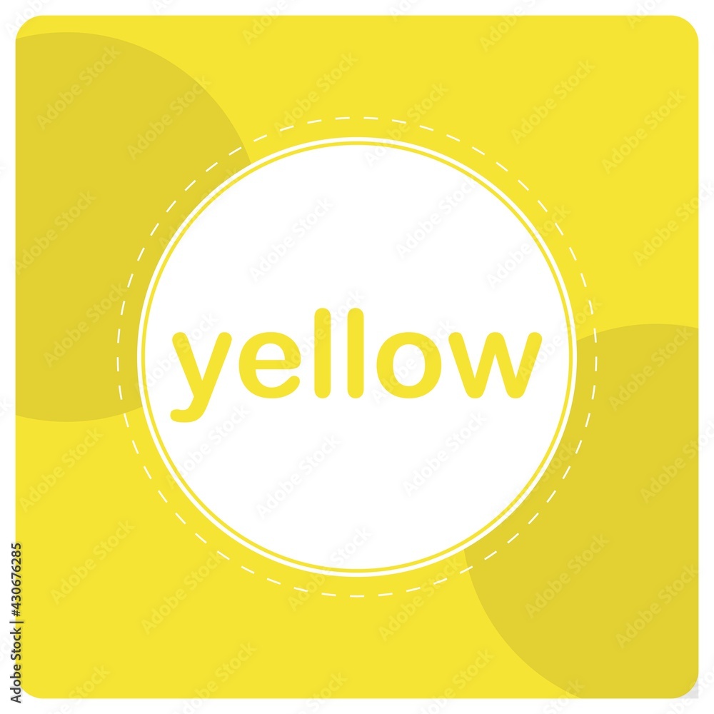 Yellow color flashcard printable for toddlers learn colors for children preschool yellow picture word flash card poster design vector