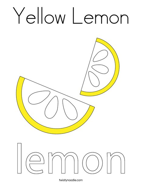 Yellow lemon coloring page