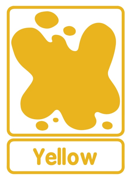 Premium vector vector yellow color flashcard in english