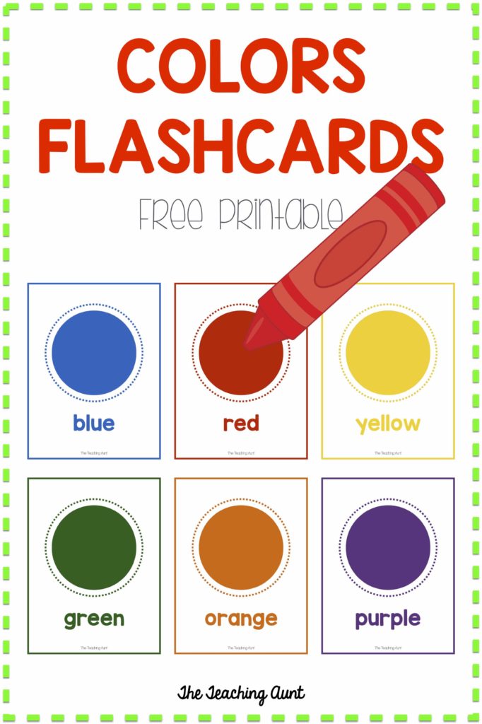 Colors flashcards free printable