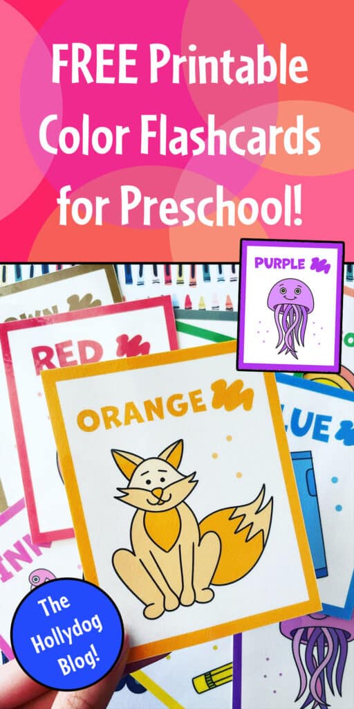 Free color flashcards for preschool â the hollydog blog
