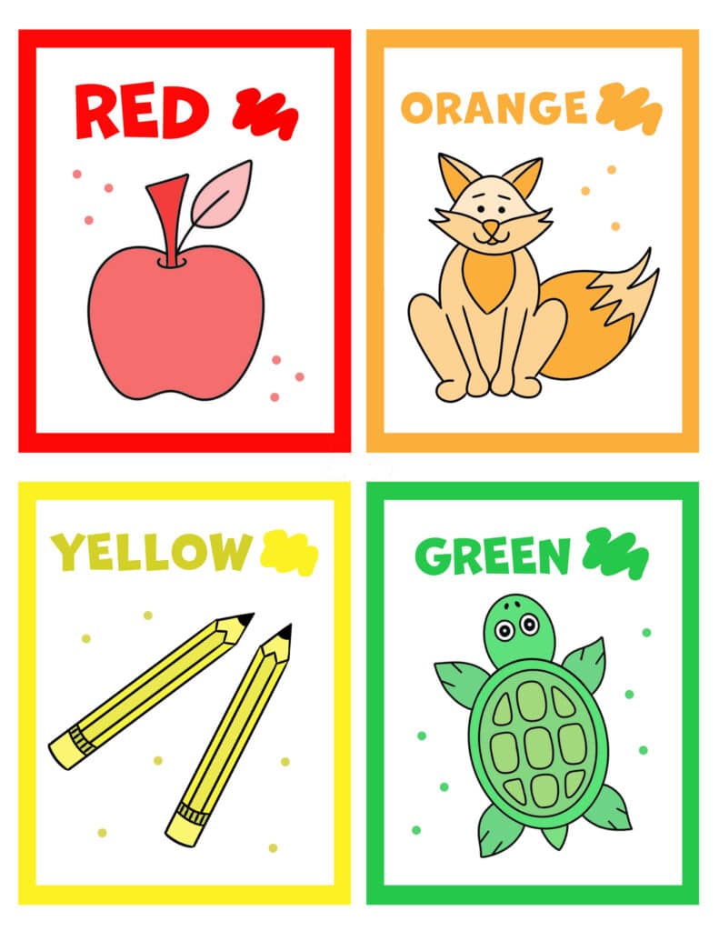 Free color flashcards for preschool â the hollydog blog