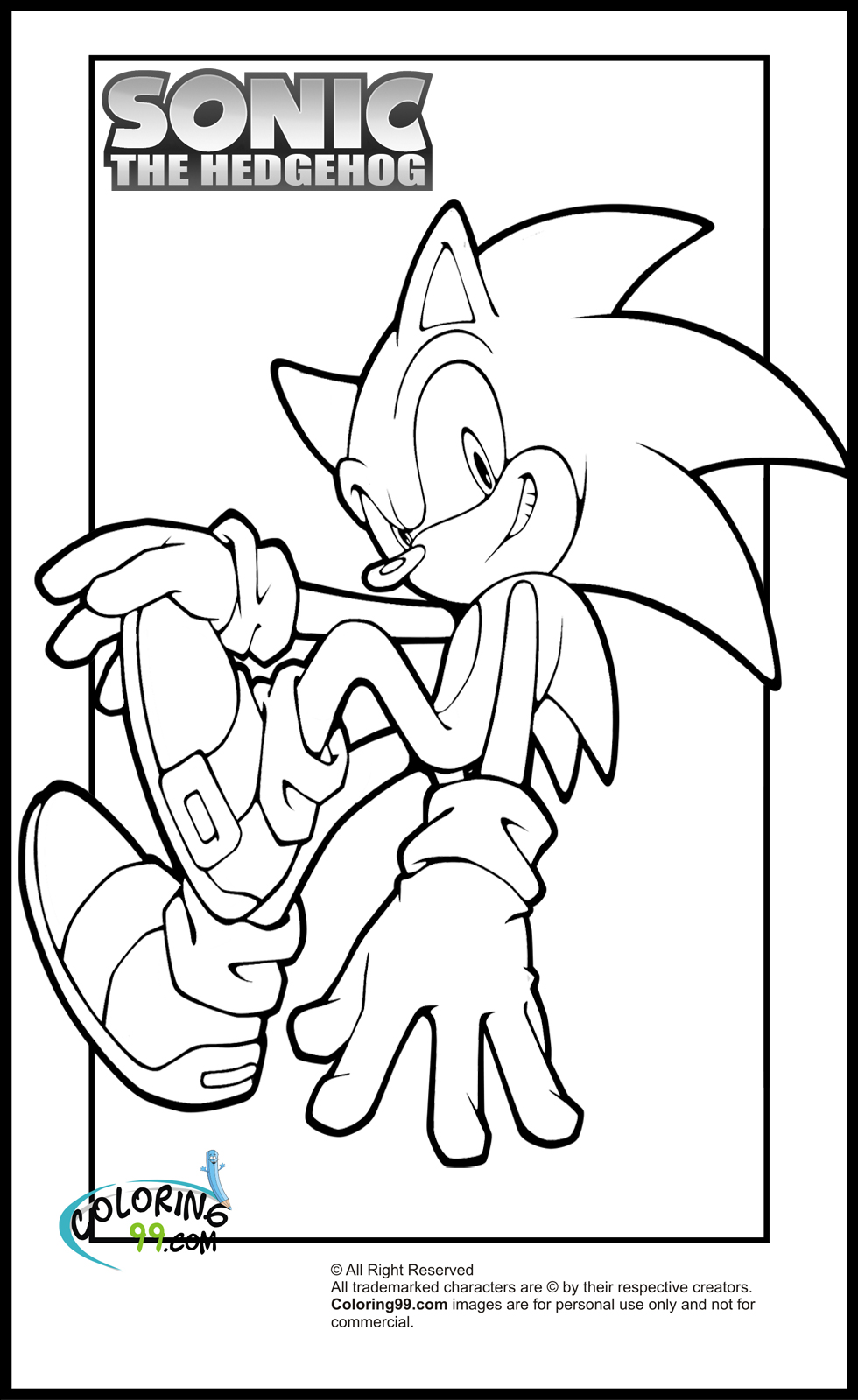 Sonic coloring pages team colors