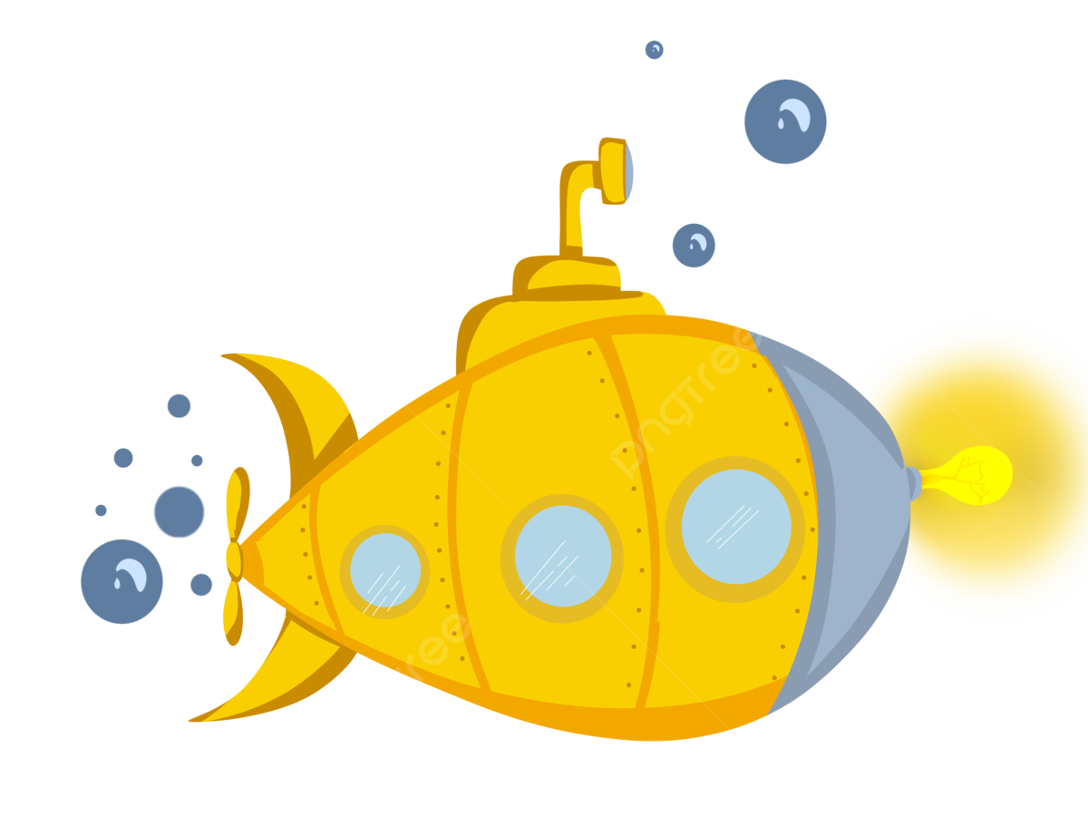 Yellow submarine png vector psd and clipart with transparent background for free download