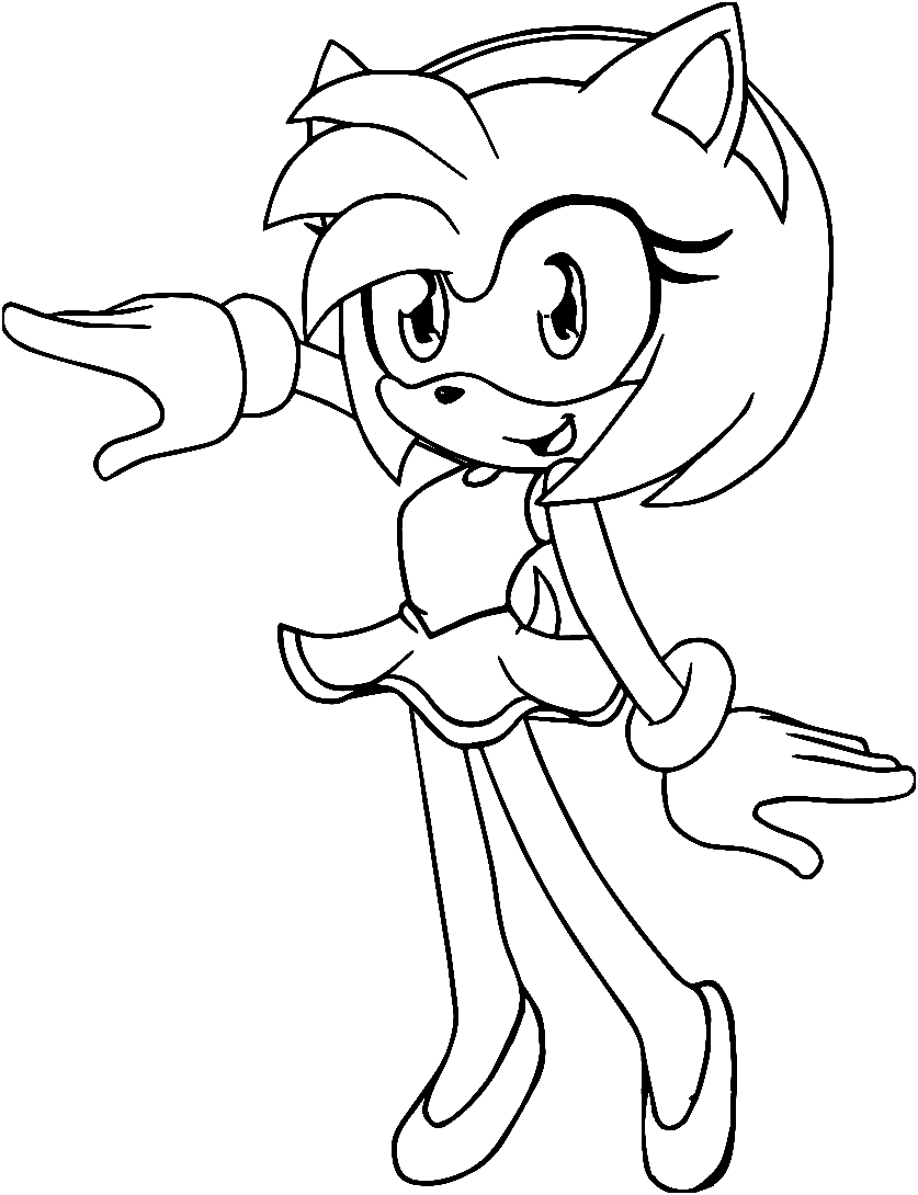 Amy rose coloring pages printable for free download