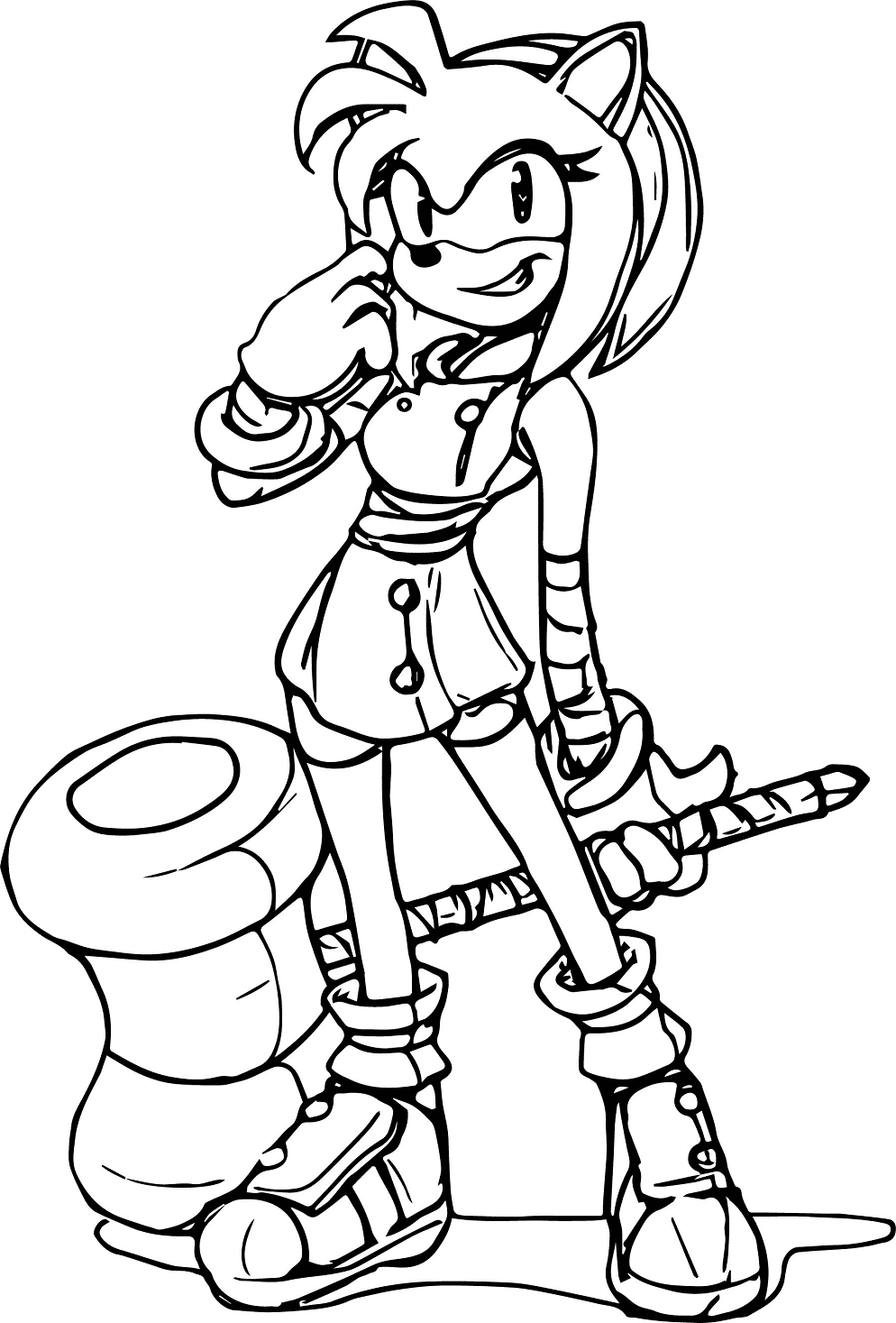 Amy rose coloring pages printable for free download