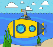 Yellow submarine free online coloring page