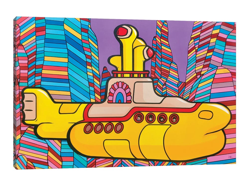 The beatles yellow submarine canvas wall art by james lee