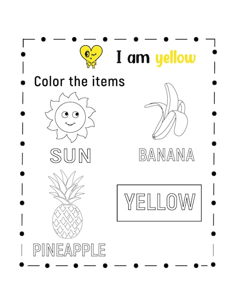 Premium vector color page kindergarten worksheet