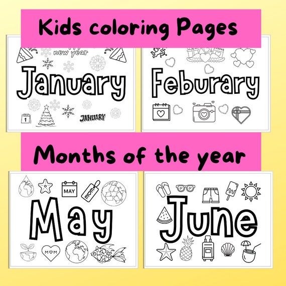 Months of the year printable coloring sheet for teachers kindergarten preschool kids for classroom activity learn about months