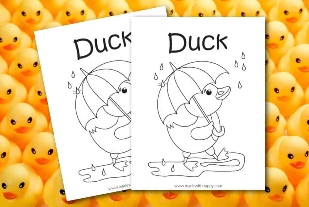 Free printable duck coloring page