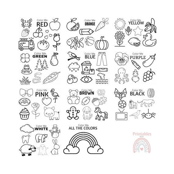 Color coloring pages for preschool kinder toddlers