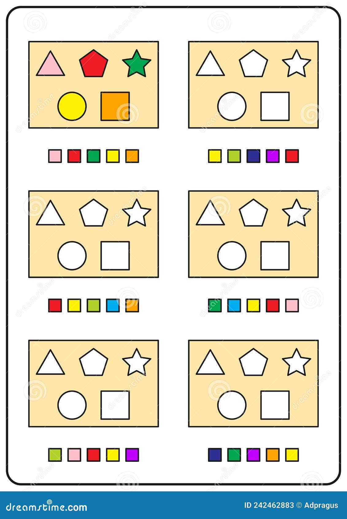 Instructional coloring pages educational games for kids preschool activities printable worksheets stock vector