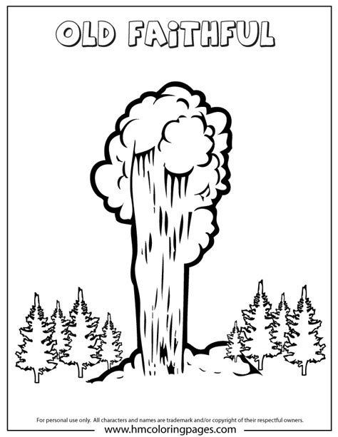 Old faithful in yellowstone park louring pages
