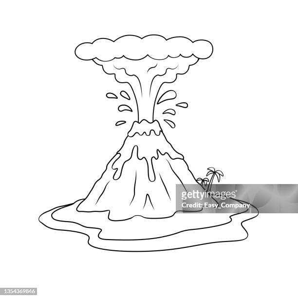 Volcano high res illustrations