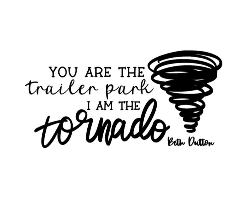 Beth dutton yellowstone trailer park tornado vinyl del sticker