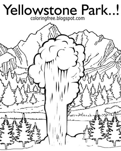 Old faithful in yellowstone park louring pages