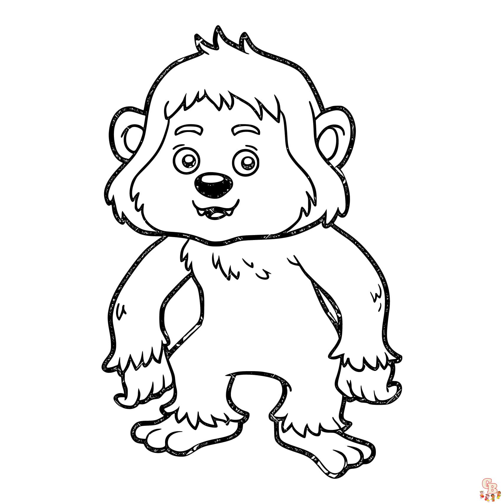 Printable yeti coloring pages free for kids and adults