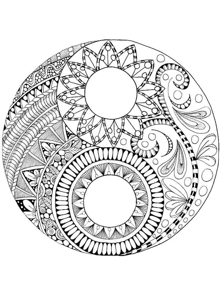 Yin and yang coloring pages for adults