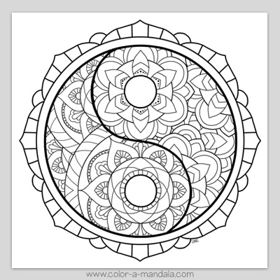 Yin yang coloring page m