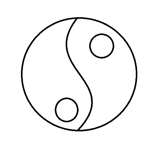 Colored page yin and yang painted by sad