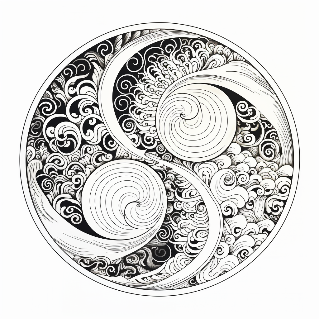 Ying yang coloring pages