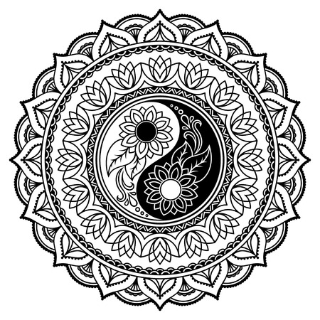 Yin and yang mandala coloring pages cliparts stock vector and royalty free yin and yang mandala coloring pages illustrations