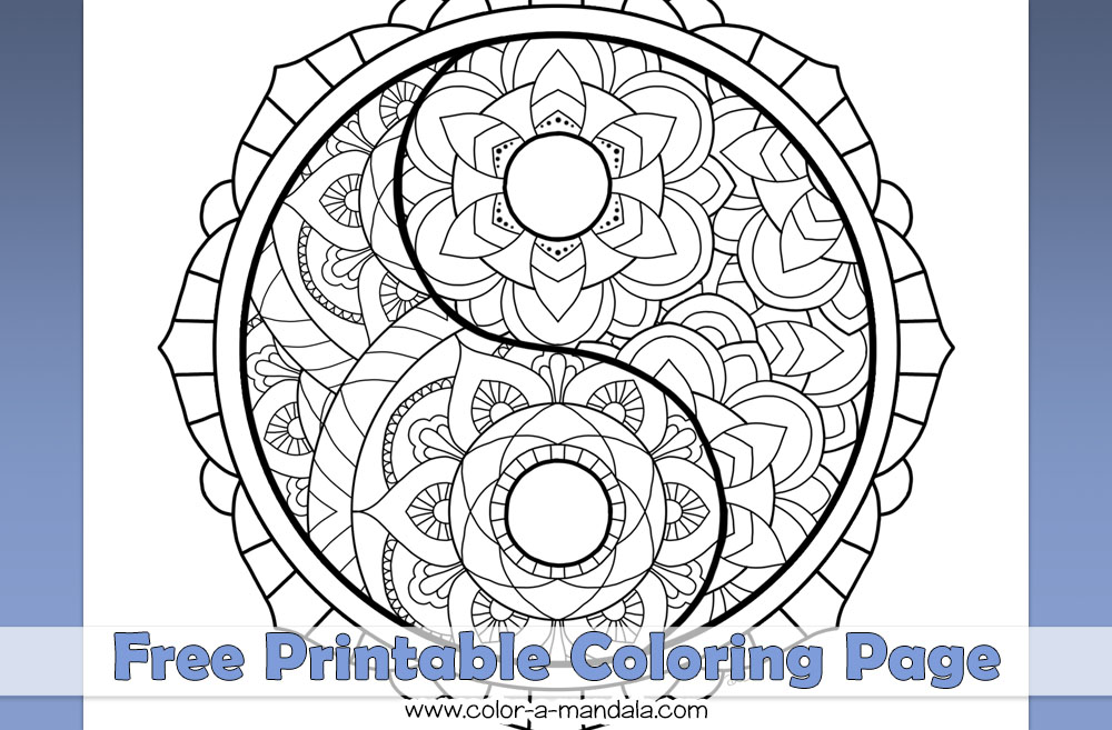 Yin yang coloring page m