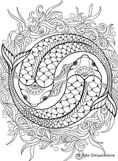 Koi ying yang coloring page mandalas para colorear pdf mandalas para colorear animales mandalas animales