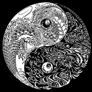Yin and yang coloring pages for adults kids