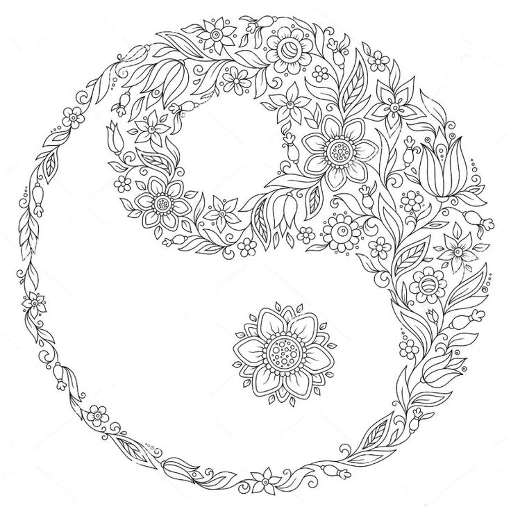 Yin yang coloring pages for adults mandala coloring pages yin yang art mandala coloring