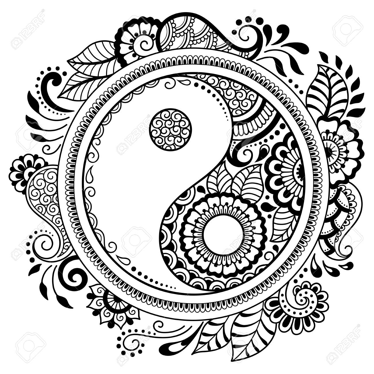 Circular pattern in the form of a mandala yin