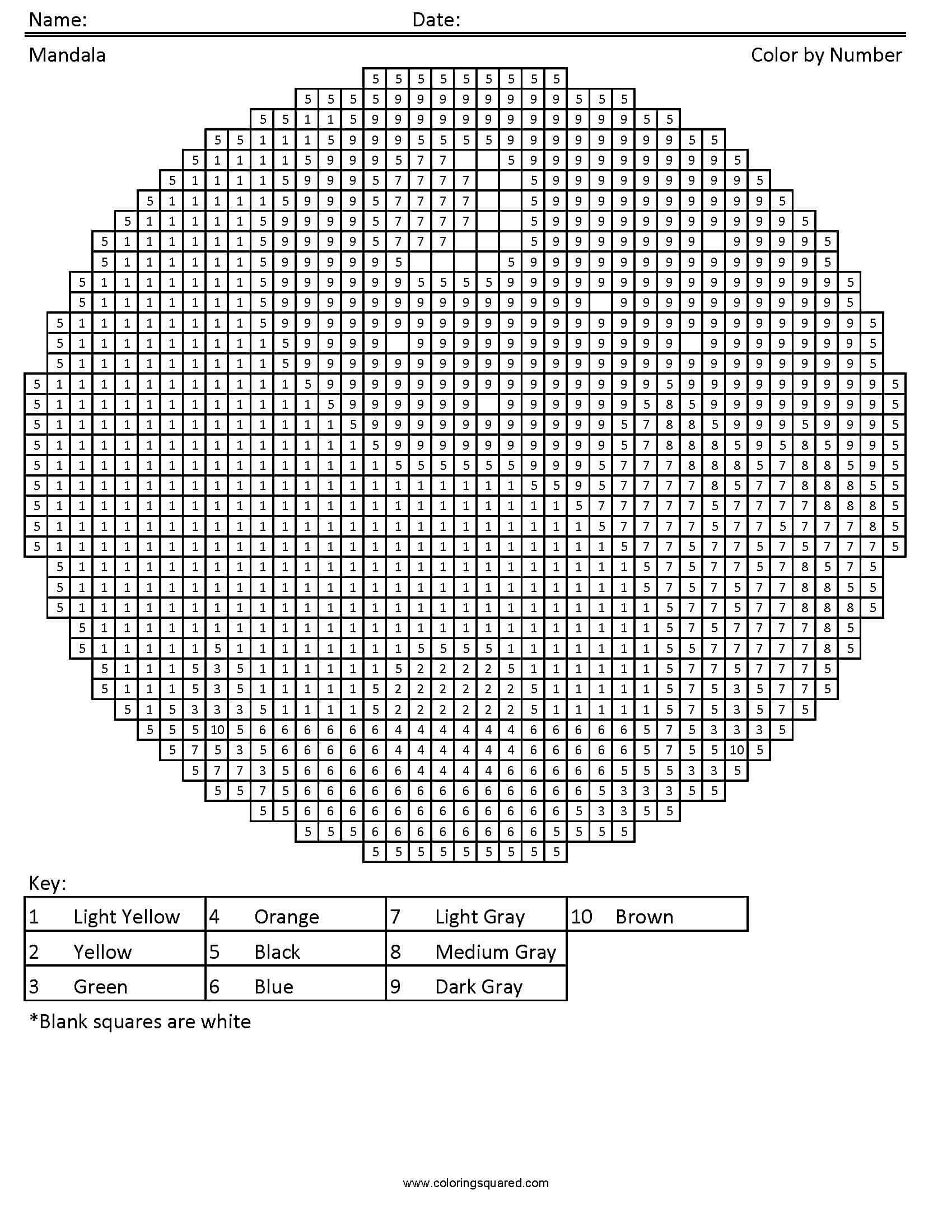 Yin yang mandala coloring page