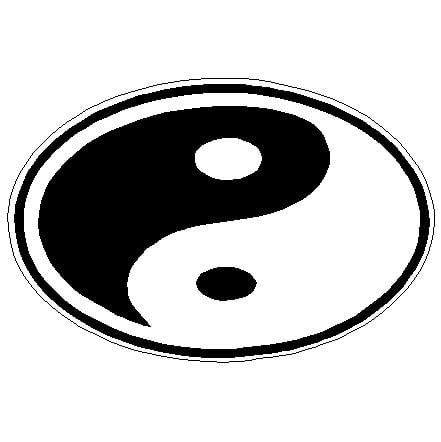 Yin yang oval decal